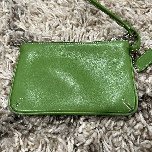 Coach-Green Leather Wristlet - Picture 3 of 4